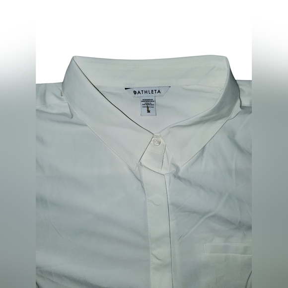 ATHLETA Urbanite Top 2.0 Women's 3X Bright White Button Up Shirt Stretch NWT - Picture 9 of 15